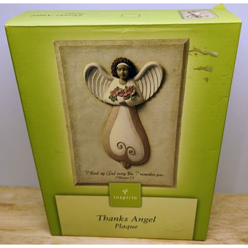 Zondervan Thanks Angel Plaque Inspirio Philippians 1:3 Christian Decor 8.5x6